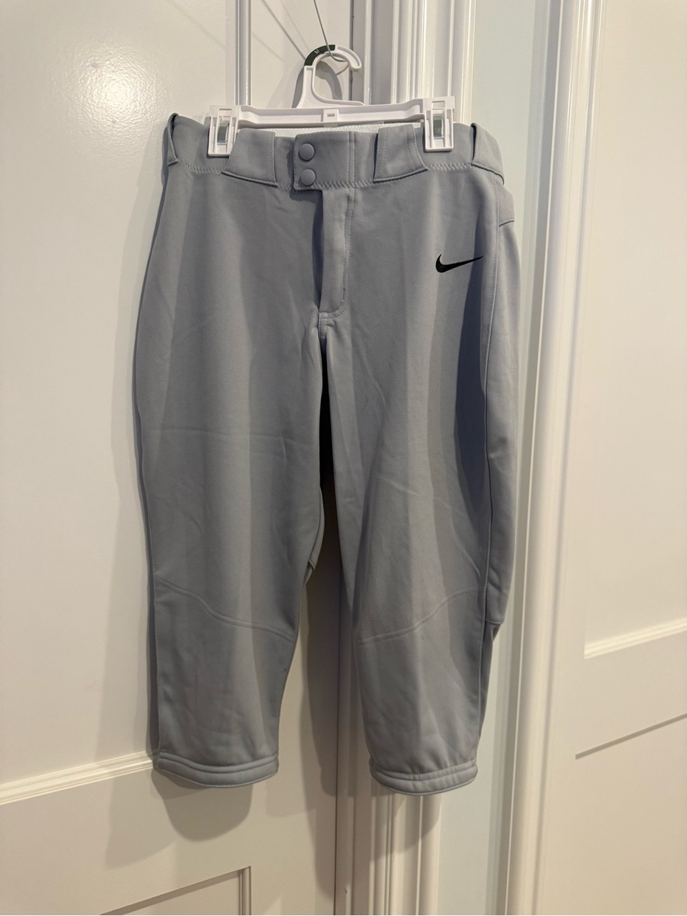 Nike Light Gray Athletic Pants with Black Swoosh